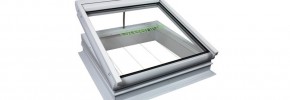 A thermally broken Greenlite rooflight in the open position